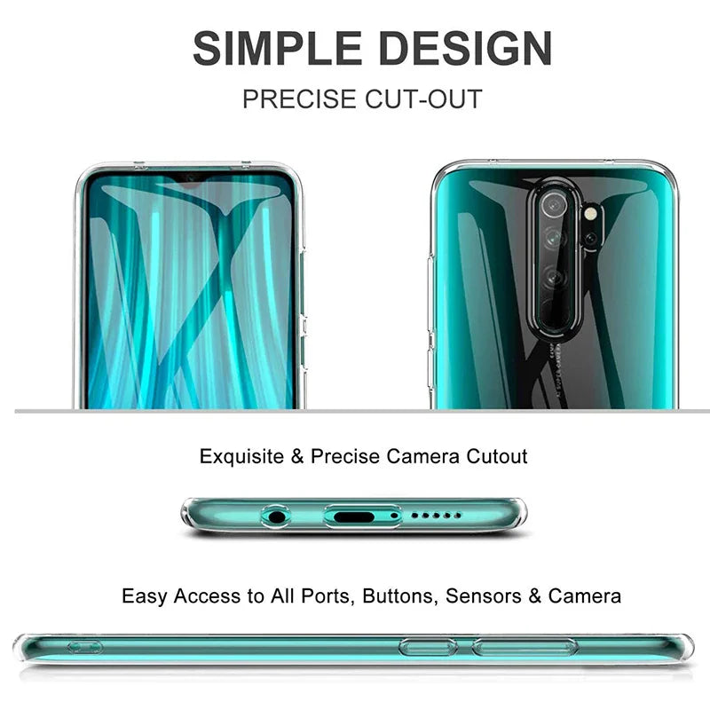 Xiaomi Redmi Note 8 Pro 8 8A 9 9S 9T 9A 9C 10 10S 11 Pro Soft Silicone Transparent Back Cover