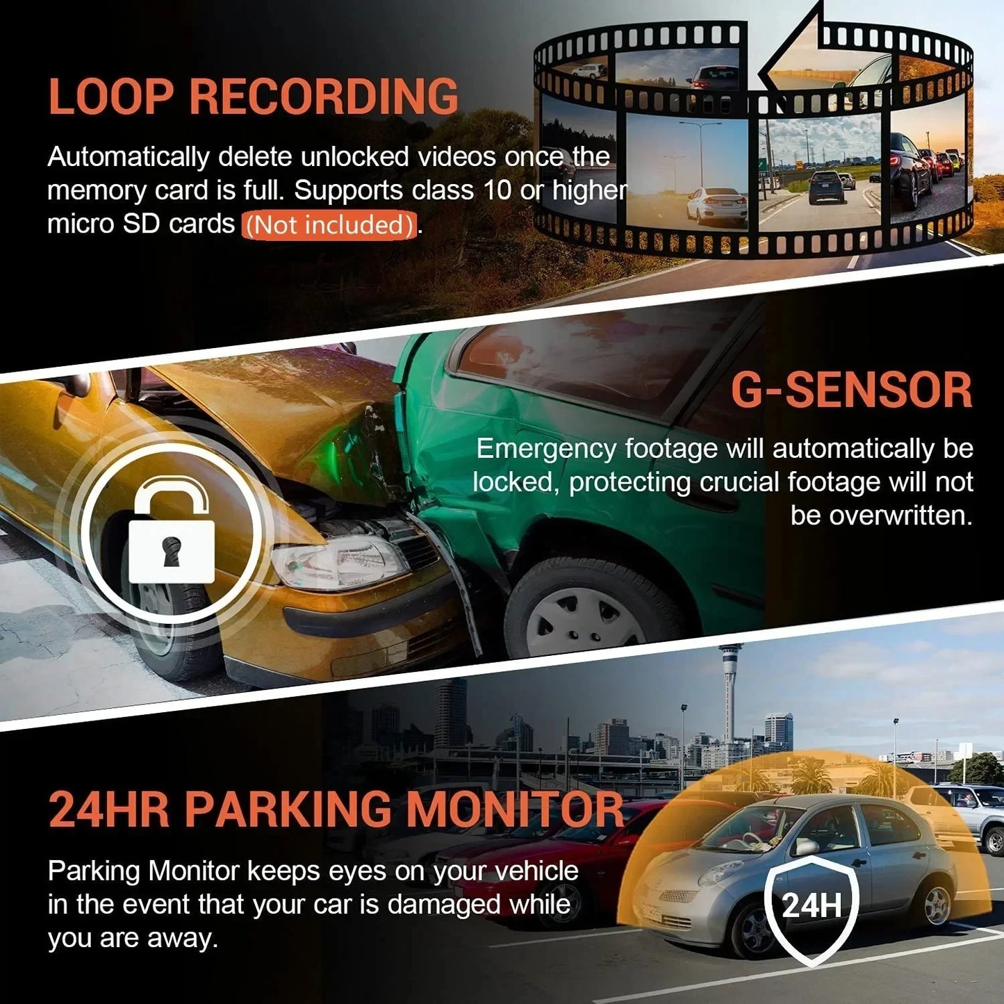 1080P WIFI Dual Camera Dash Cam