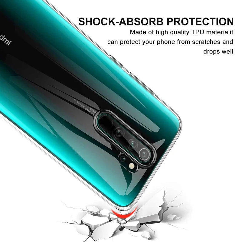 Xiaomi Redmi Note 8 Pro 8 8A 9 9S 9T 9A 9C 10 10S 11 Pro Soft Silicone Transparent Back Cover