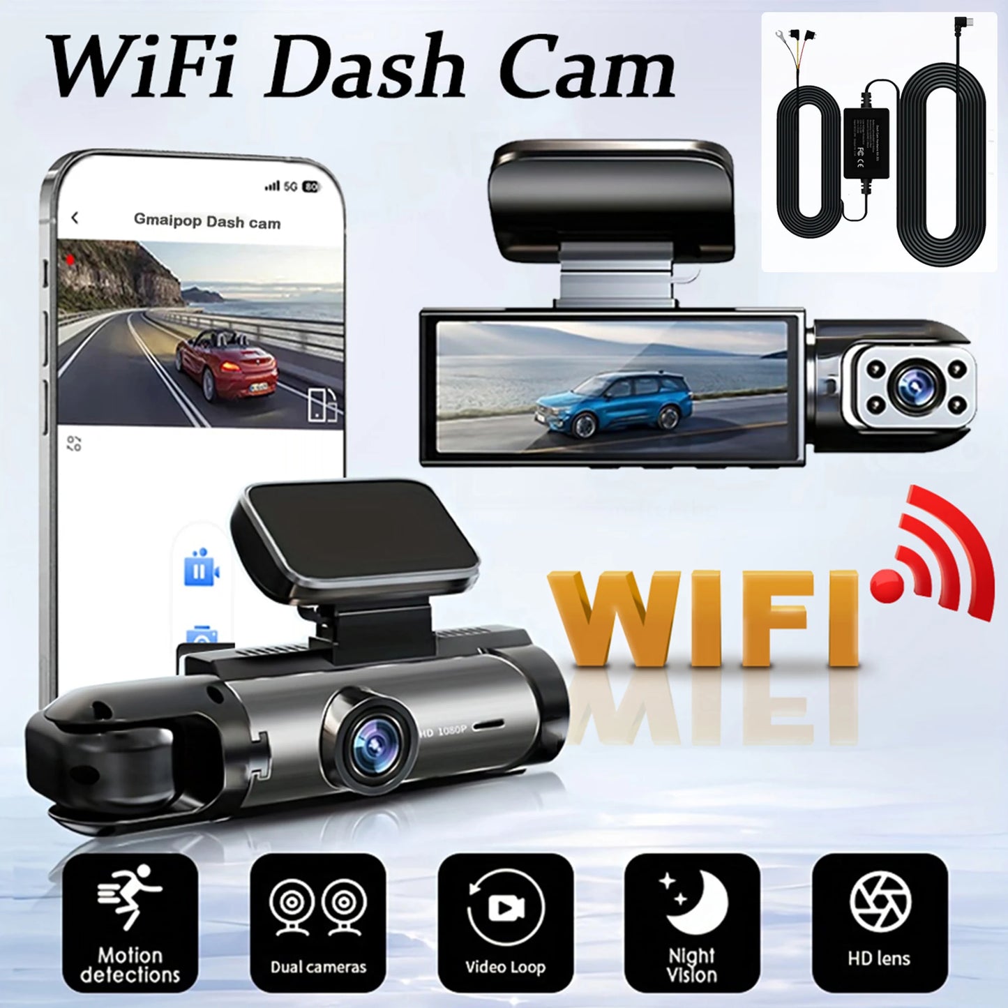 1080P WIFI Dual Camera Dash Cam
